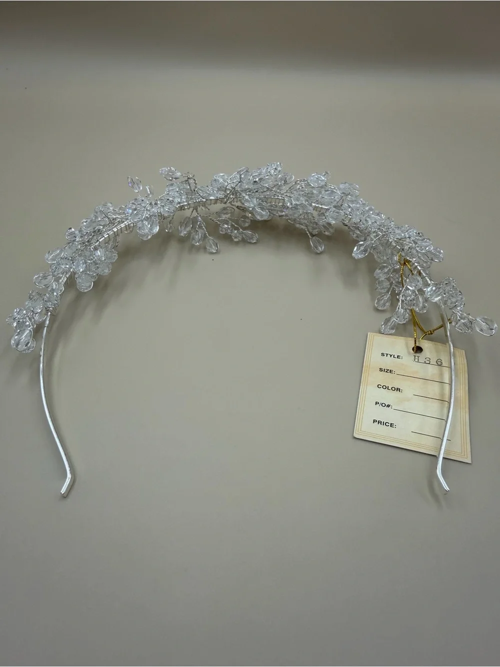 Clear Crystal Beaded Bridal Tiara Wedding Headband Giselle Bridals NWT